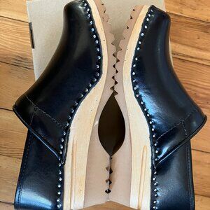 Troentorp Clogs Van Gogh Black Closed-back Leather Womens 7 / EU 37